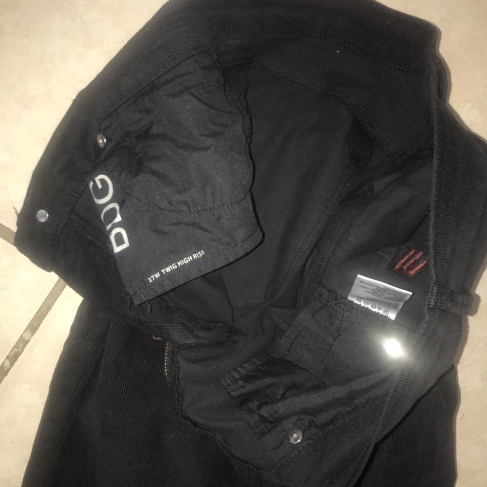 Black Corduroy Straight Leg Pants Size 27 - Picture 3 of 5